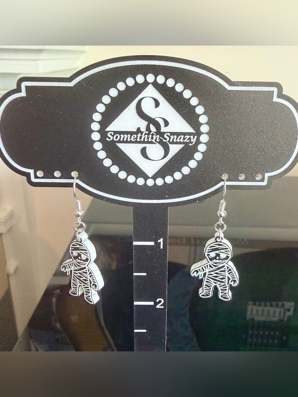 NEW 👻Handcrafted engraved by me Mummy Earrings Hypoallergenic